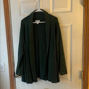 CJ Banks Forest Green Knit Cardigan